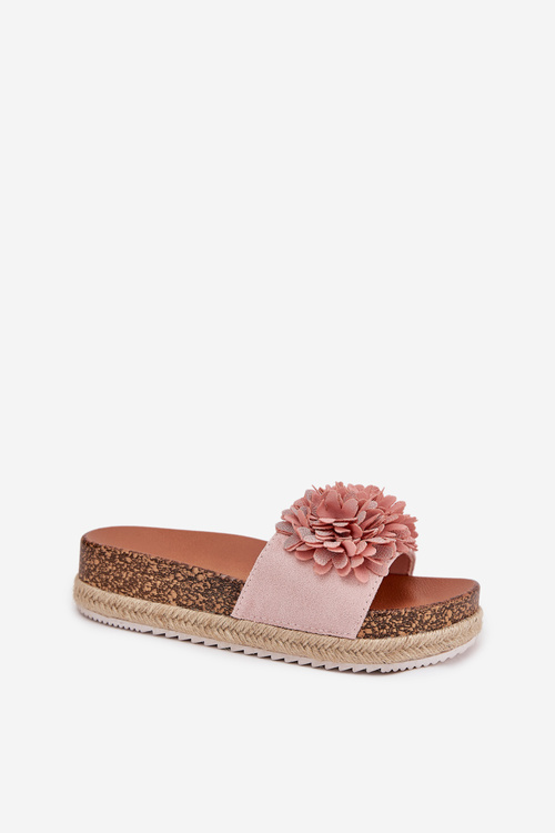 Жіночі Сандалі На Платформі З Декоративними Квітами Рожеві Тессара
