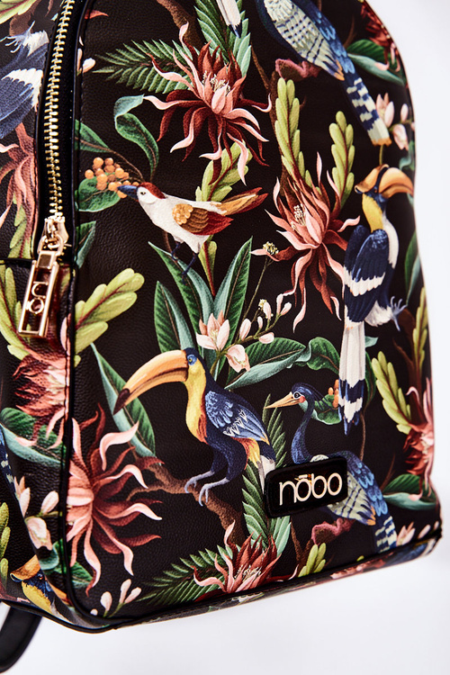 Жіночий шкіряний рюкзак NOBO M3170-C020 Birds Black