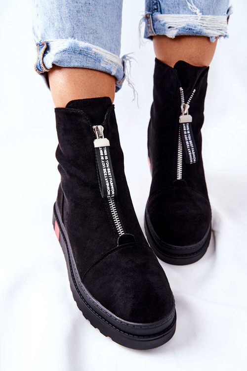 Чоботи жіночі на платформі чорні Charlee