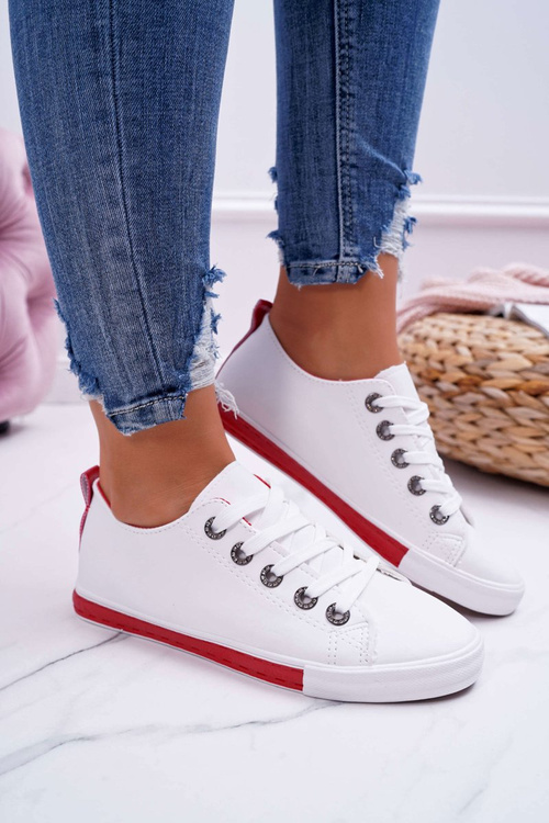 Жіночі кросівки білі червоні в смужку Nigrid2