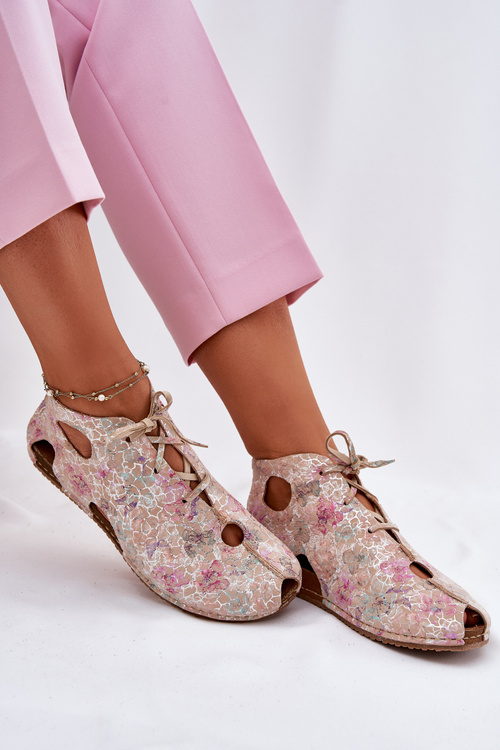 Візерункові Шкіряні Чоботи Maciejka 03426-48 Бежеві