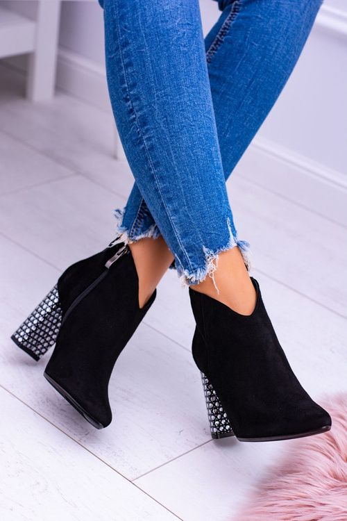 Чорні елегантні замшеві черевики на шпильці Laura Messi 1849