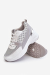 Жіноче спортивне взуття на платформі біло-сіре Ferrina