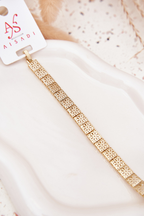 Жіночий браслет із хірургічної сталі з золотом