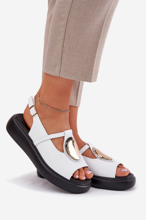 Шкіряні елегантні жіночі сандалі S.Barski GR51-603 Білі