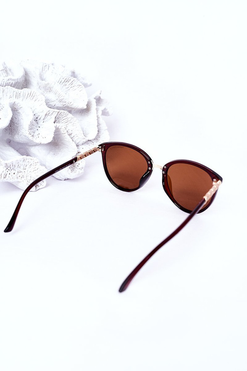 Жіночі поляризаційні окуляри коричневого кольору