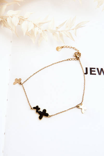 Браслет на ногу з кубічним цирконієм і золотим пером