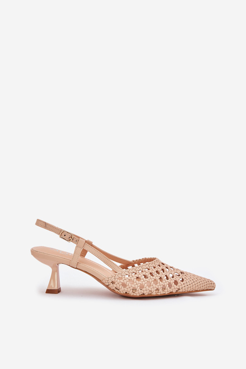 Туфлі На Шпильці З Загостреним Носком І Відкритою Пяткою Бежеві Umirana
