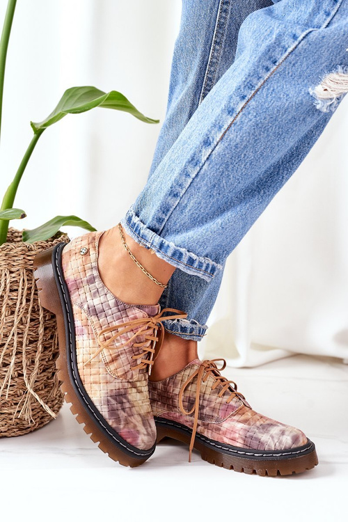 Жіночі шкіряні броги Оксфорди Maciejka 04087-46 Різнобарвний