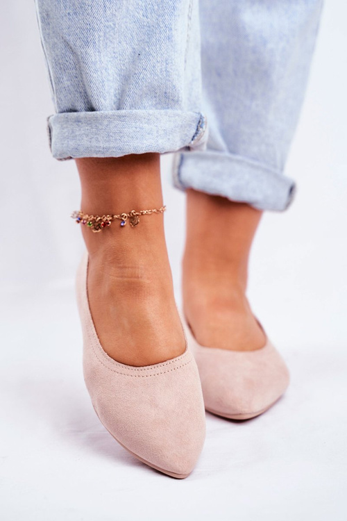 Жіночі балетки Еко-Замша Бежеві Красиві