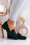 Замшеві лофери Brogue Green Yasmin