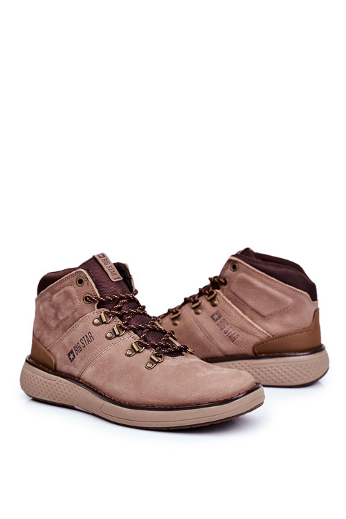 Чоловічі трекінгові черевики шкіряні Big Star Brown GG174492