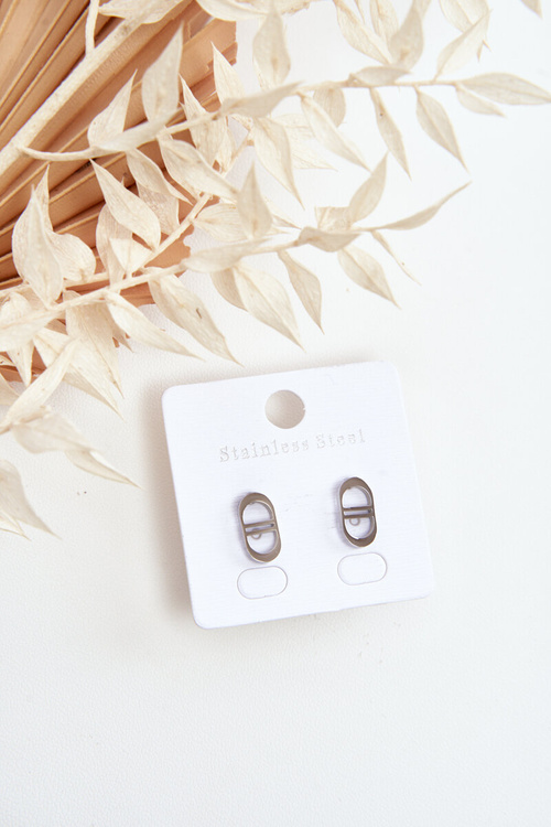 Овальні сережки-гвоздики зі срібла