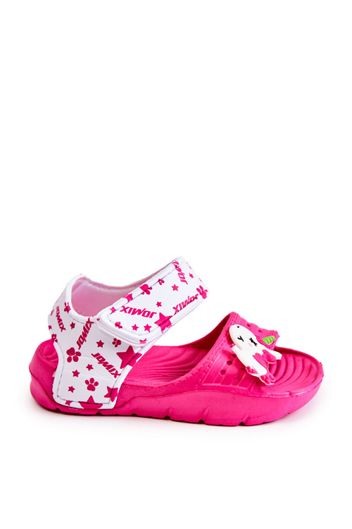 Дитячі світлі босоніжки з декором Темно-рожеві Trusty