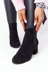 Жіночі утеплені черевики челсі на блочному каблуці Чорні Juliette