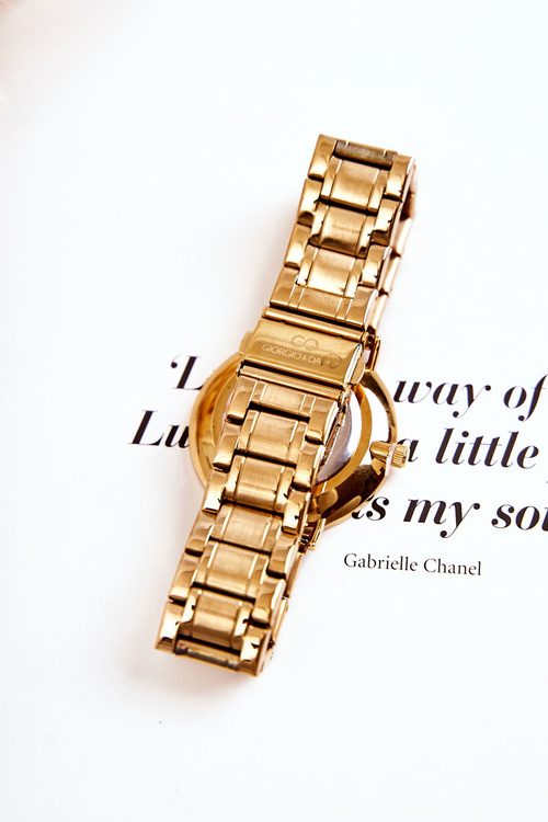 Жіночий сталевий годинник Giorgio & Dario із золотим кубічним цирконієм