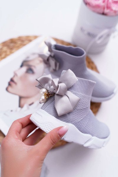 Дитяче спортивне взуття без шнурівки з метеликом Grey Verone