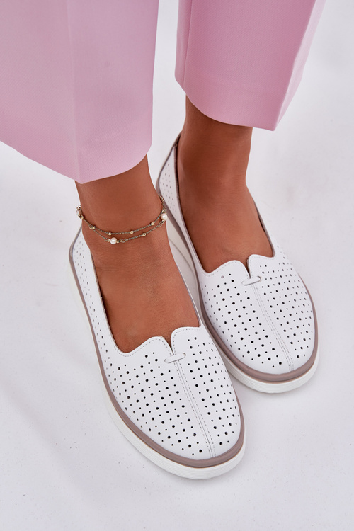 Шкіряні Жіночі Напівчеревики Білі Ліаруна