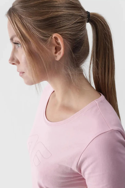 Жіноча футболка з принтом 4F рожева 4FWMM00TTSHF1846-56S