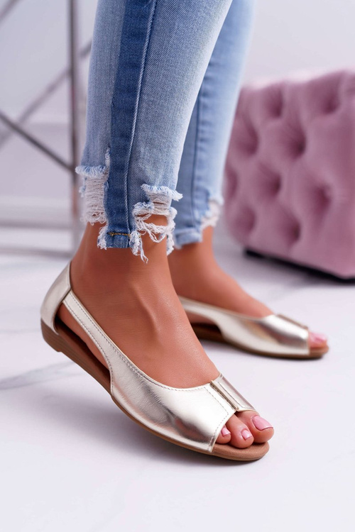 Жіночі балетки з відкритим носком Gold Ereli