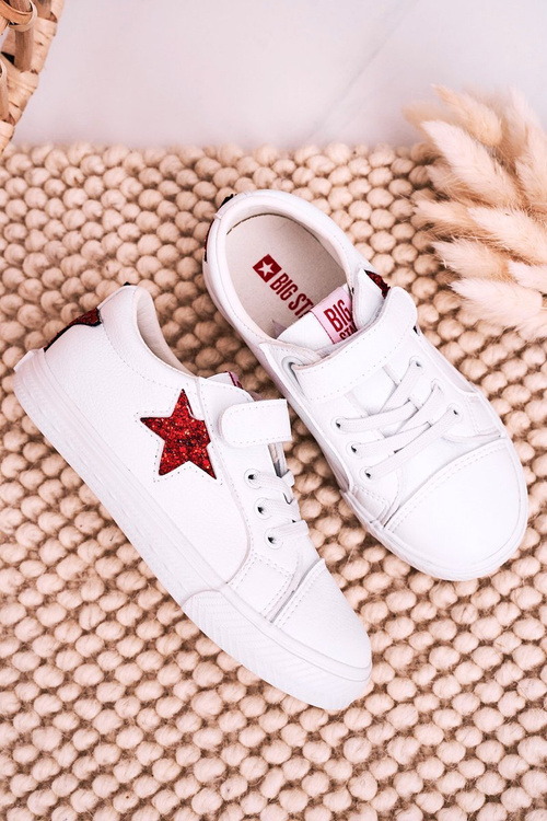 Дитячі шкіряні кросівки із зіркою BIG STAR DD374102 Білі