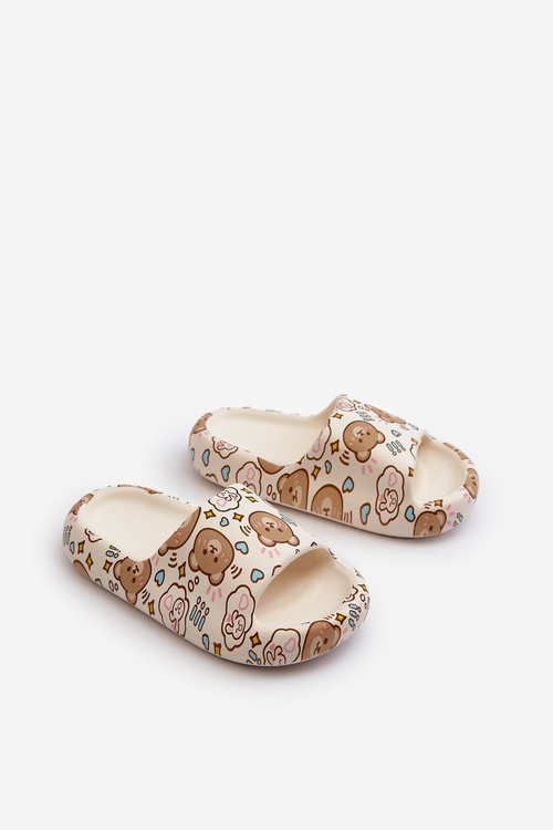 Дитячі легкі тапочки з ведмедиками бежеві Evitrapa