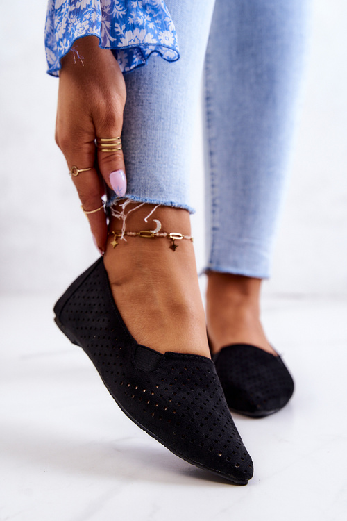 Жіночі ажурні балетки Сліпони Black Rosario