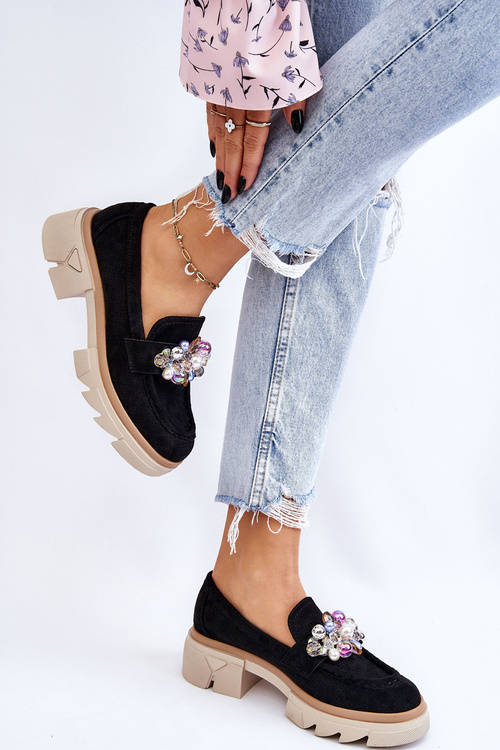 Жіночі туфлі лофери з орнаментом Black Issac