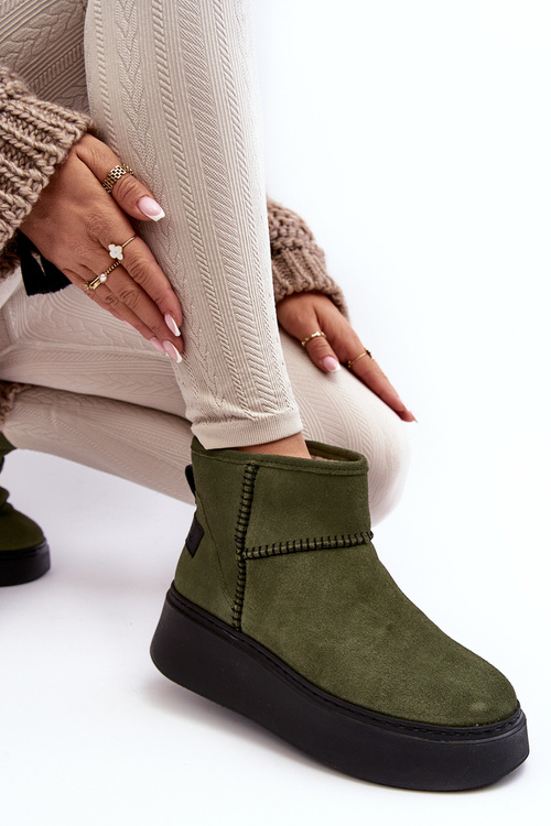 Жіночі замшеві чоботи Maciejka 06257-24 Олива