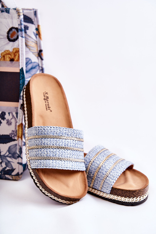 Жіночі класичні тапочки на ланцюжку Blue Maddy