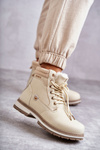 Жіночі теплі черевики Trappers Beige Liv