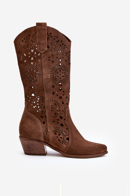 Zazoo 3396 Коричневі замшеві черевики з вирізом до середини гомілки