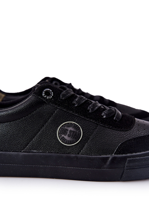 Чоловічі шкіряні кросівки Big Star II174008 чорного кольору хакі