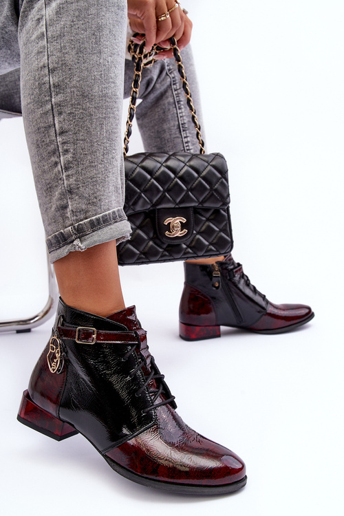 Жіночі шкіряні черевики Взуття Maciejka 5743A-23 Бордовий