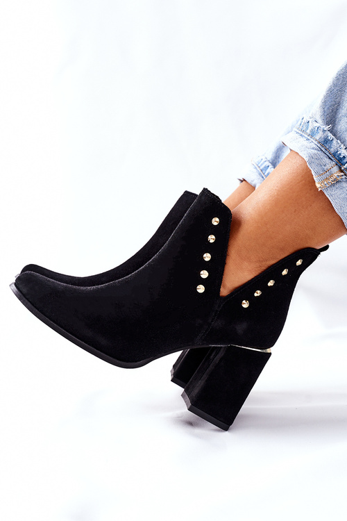 Жіночі замшеві чоботи з вирізами Lewski Black 3075