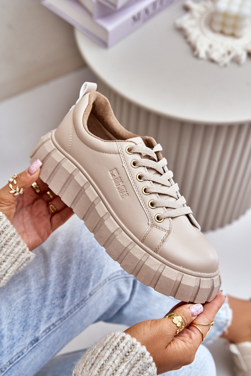 Теплі жіночі кросівки Big Star MM274618 Бежеві