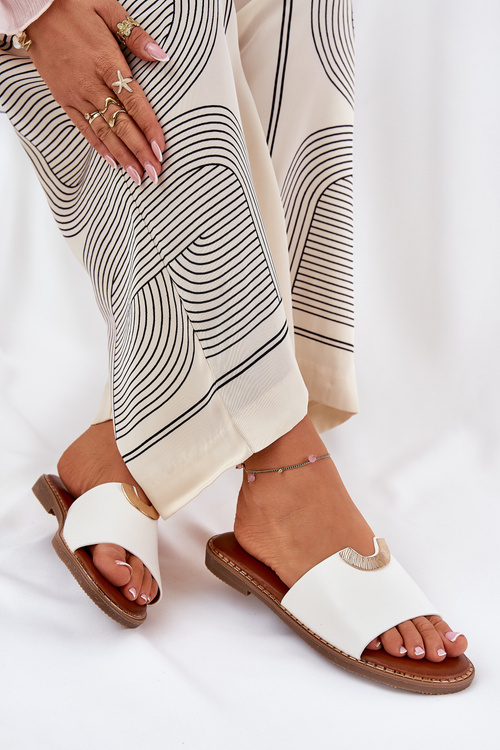 Жіночі Сандалі Еко Шкіра З Декоративними Деталями Білі Mevith