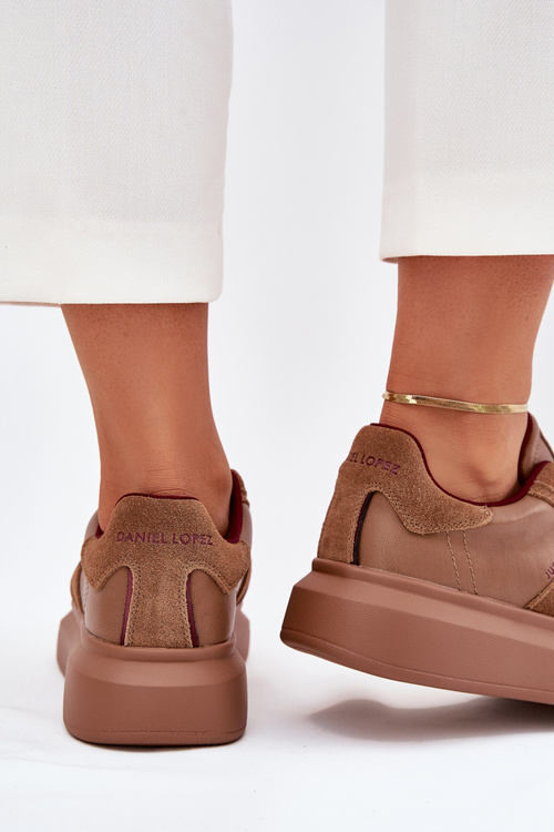 Жіночі Шкіряні Кросівки На Платформі Daniel Lopez Just Dare SS2D4005 Коричневі