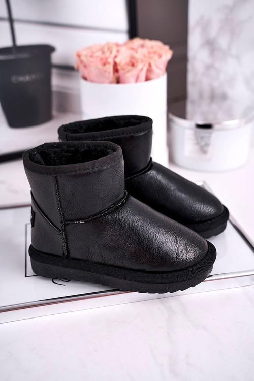 Дитячі снігові черевики теплі з хутром чорні Coraline