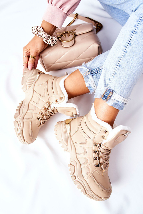 Жіночі утеплені чоботи бежеві Hareshaw