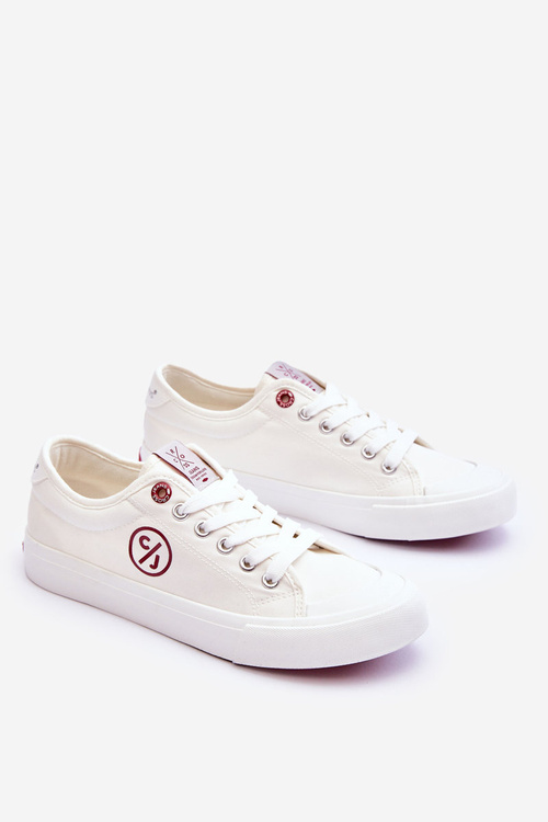 Жіночі джинсові кросівки з тканини LL2R4043 білі