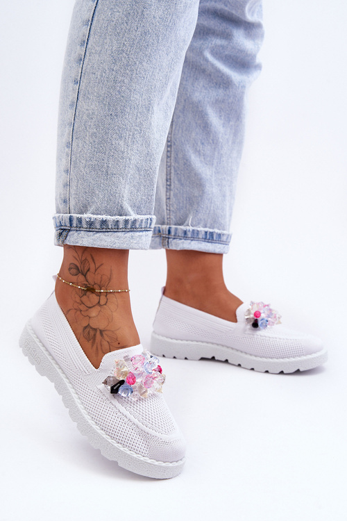 Жіночі тенісні кросівки сліпони з орнаментом Білий Taylor
