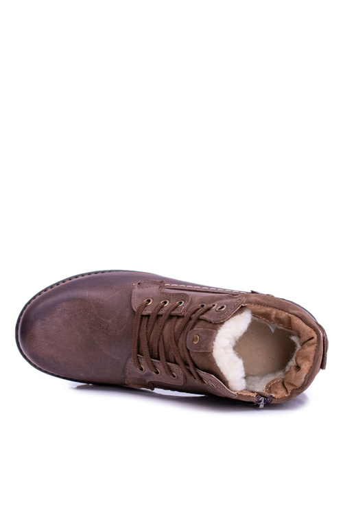 Чоловічі та молодіжні коричневі флісові утеплені чоботи Komodo 885