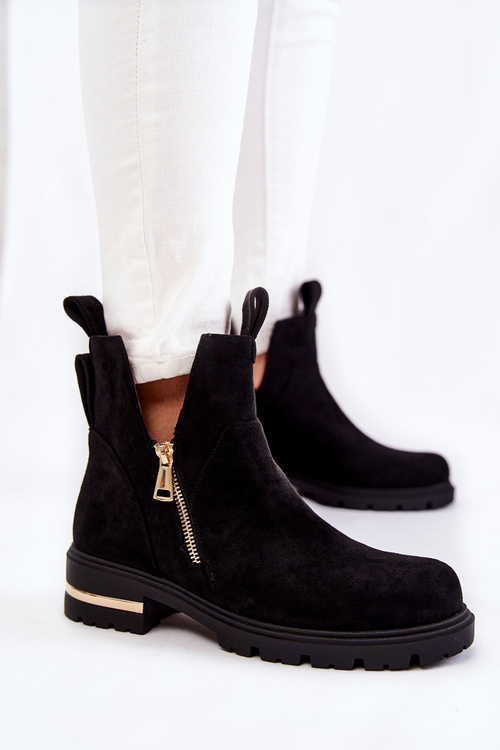 Замшеві черевики з вирізами Black Klarissa