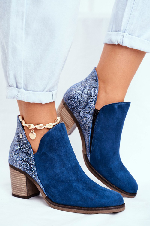 Жіночі шкіряні черевики Maciejka Navy Blue 04492-17