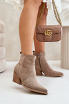 Утеплені ковбойські чоботи еко замша на блискавці темно-бежевого кольору Virtris