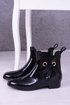 Чорні лаковані жіночі калоші Черевики челсі Someday