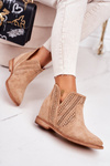 Ажурні Чоботи На Танкетці Бежеві Мелані