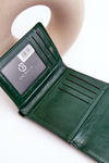 Жіноча портмоне з еко шкіри темно-зеленого кольору Joanela