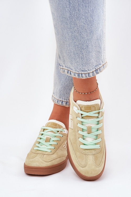 Замшеве Спортивне Взуття Кросівки Для Жінок D.Franklin Лайм DFSH387005